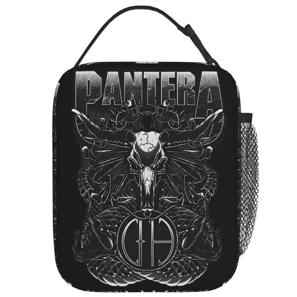 

Металлическая группа Рок-музыка Pantera Сумка для обеда для взрослых Ланч-бокс Забавная рабочая сумка-холодильник Портативные изолированные оксфордские термосумки для обеда