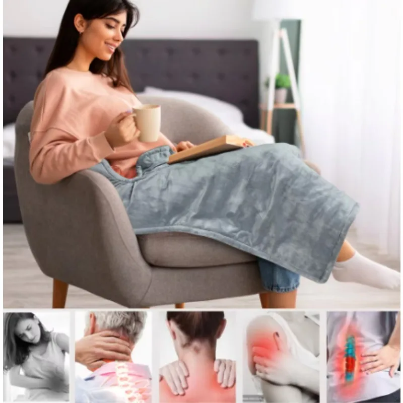 Electric Shawl Pad for Relieving Back Pain in Winter with Adjustable Full Body Warmth and Massage Back Support Tools Accessories