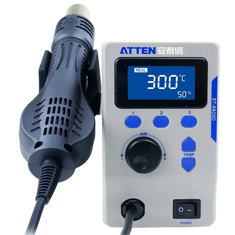 ATTEN ST-8800D 800W محطة إعادة العمل BGA الذكية بالهواء الساخن 100 ℃ -500 ℃   محطة مسدس الحرارة للتحكم في درجة الحرارة لإزالة لحام ثنائي الفينيل متعدد الكلور