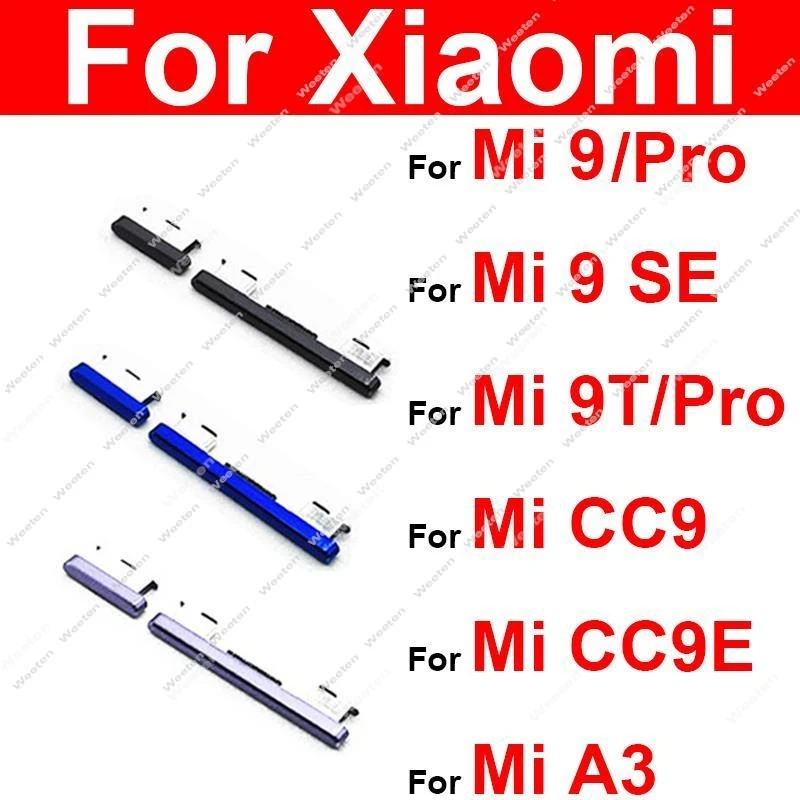 Power Volume Side Button For Xiaomi Mi 9 Pro 9SE CC9 CC9e 9T Pro A3 Volume Control & Power Switch Side Key For Redmi K20 Pro