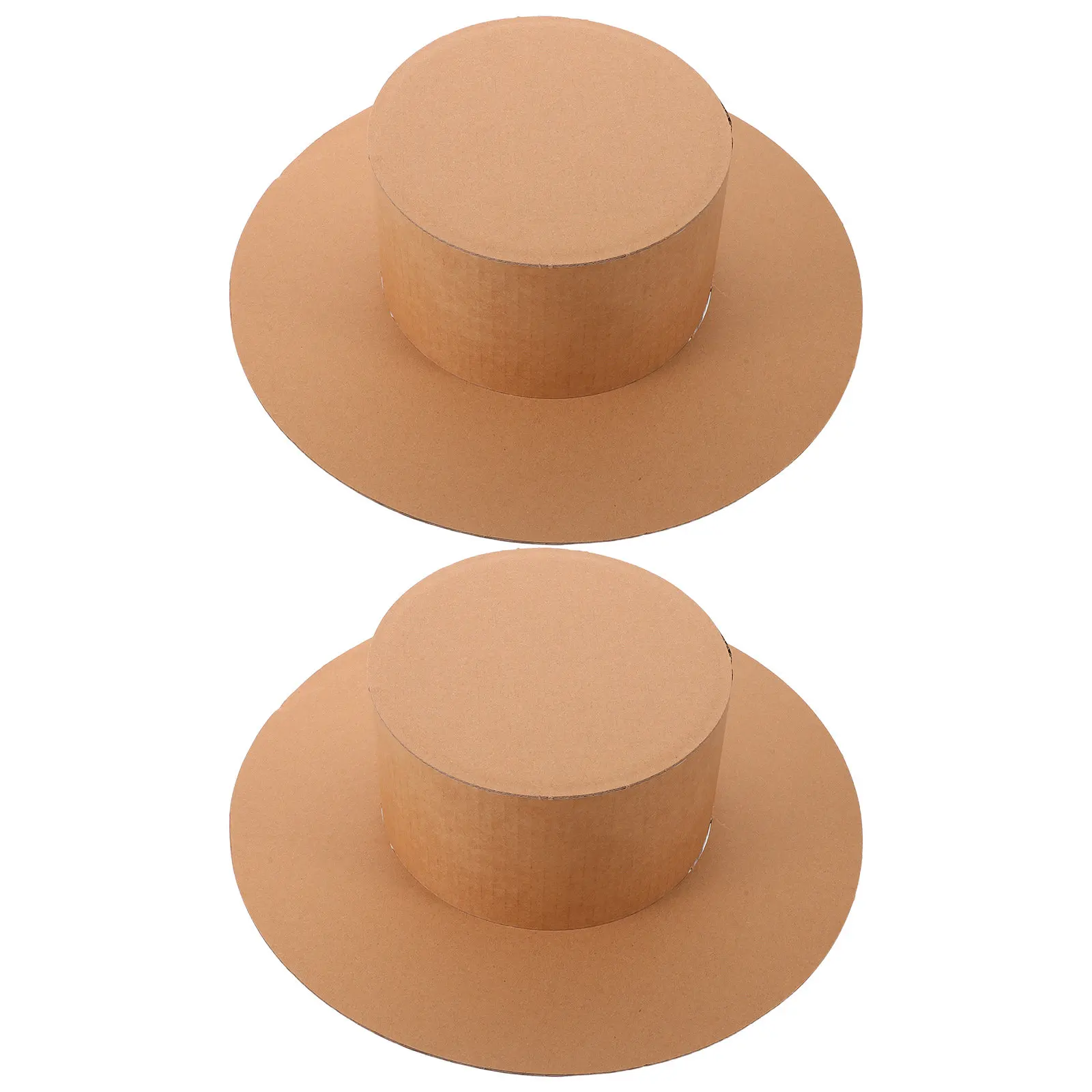 2Pcs Unfinished Cardboard Top Hats DIY Wide Brim 13.2x3.94 Inch Paintable Blank Hat for Decorating Costume Party Classroom Craft