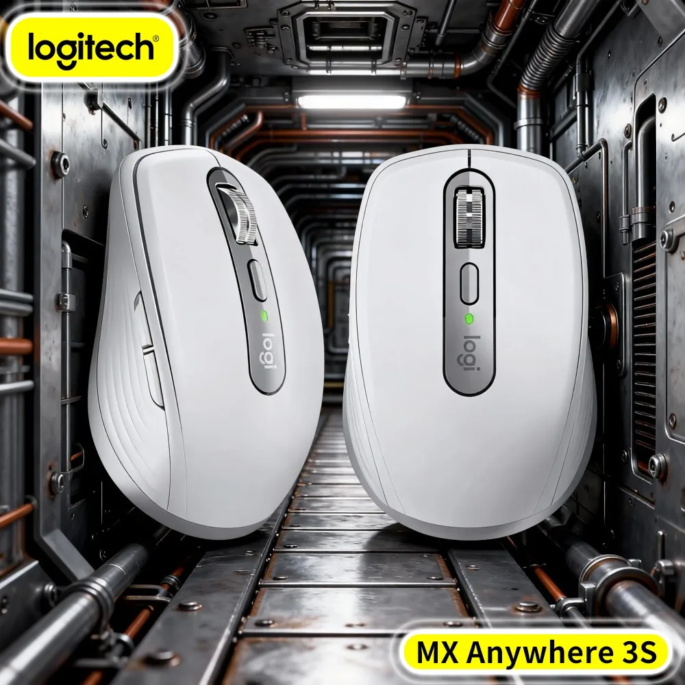 Professional Logitech MX Anywhere 3S - 8000 DPI Glass Tracking, Hyper-Scroll, Silent Click, Office Use For Campus Team Work