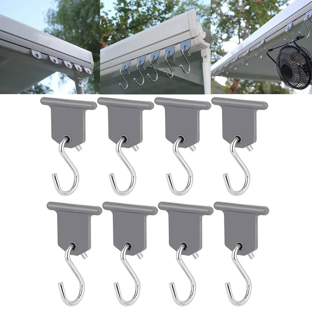 8Pcs Universal Awning Clothes Hook Racks For RV Camper Caravan Party Light Holder RV Awnning Hook Accessories