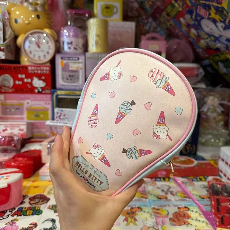 

Cute Hello Kitty Makeup Bag Sanrio Kawaii Anime Ice Cream Packet Girl Heart Sweet Cartoon Storage Bag Student Pen Bag Kid Gift