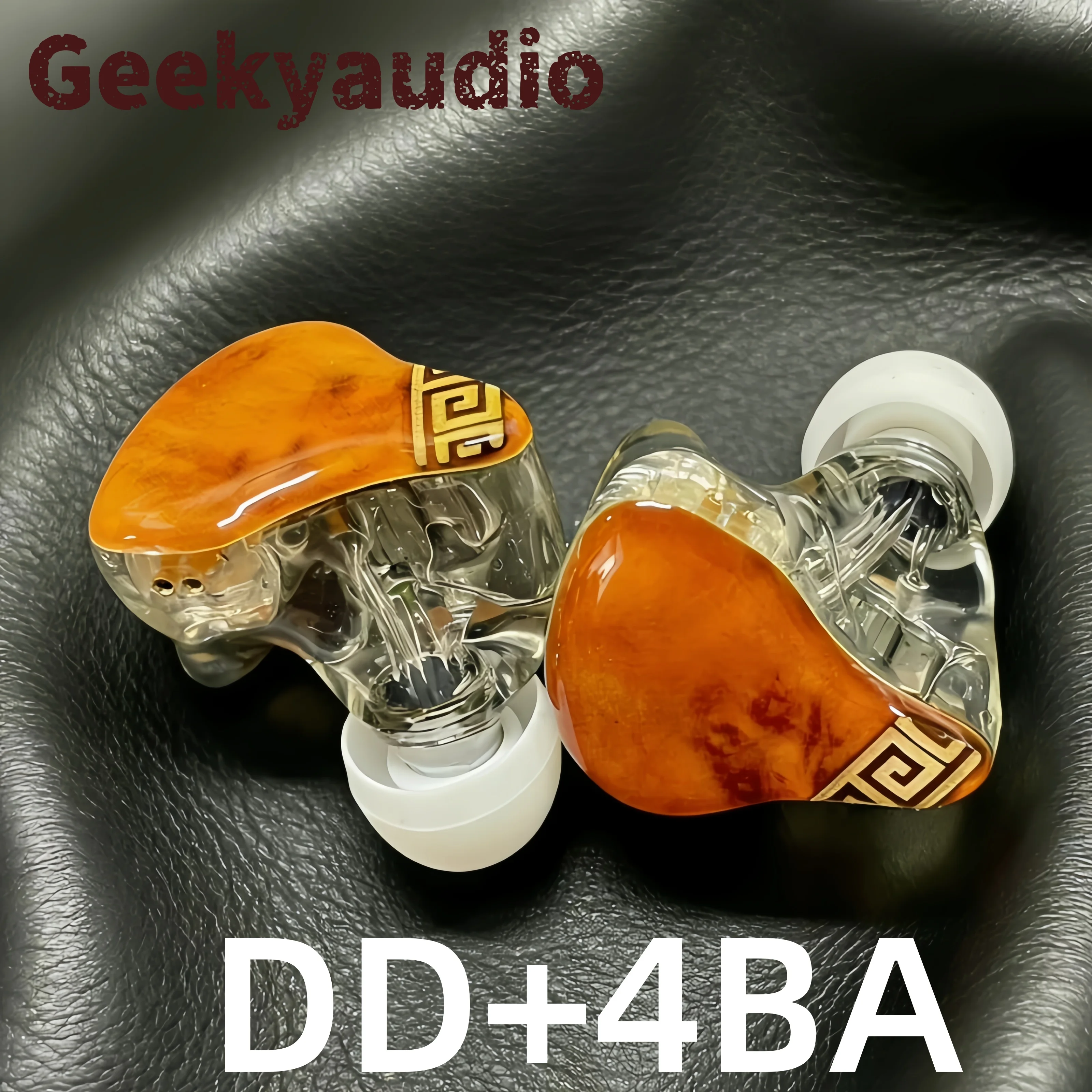 Geekyaudio 10mm DD+4BA Hybrid IEMs Hifi Music Monitor Studio Audiophile Bass 0.78 USB C Type-C Hi-Res In-Ear Stereo Earphones
