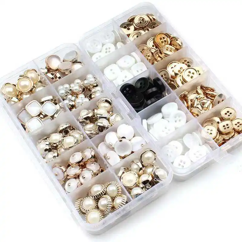 

11/12mm Fashion Buttons For Knitting Coat Pearl Bead Black White Shank Button 100pcs Sewing Accessories DIY Shirt Sweater