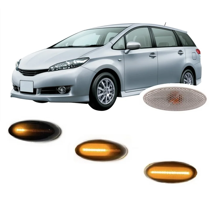dla Toyota Wish ZGE2 #   2009 2010 2011 2012 2013 2014 2015 2016 2017 Sekwencyjny wskaźnik LED Boczne światło obrysowe kierunkowskazu