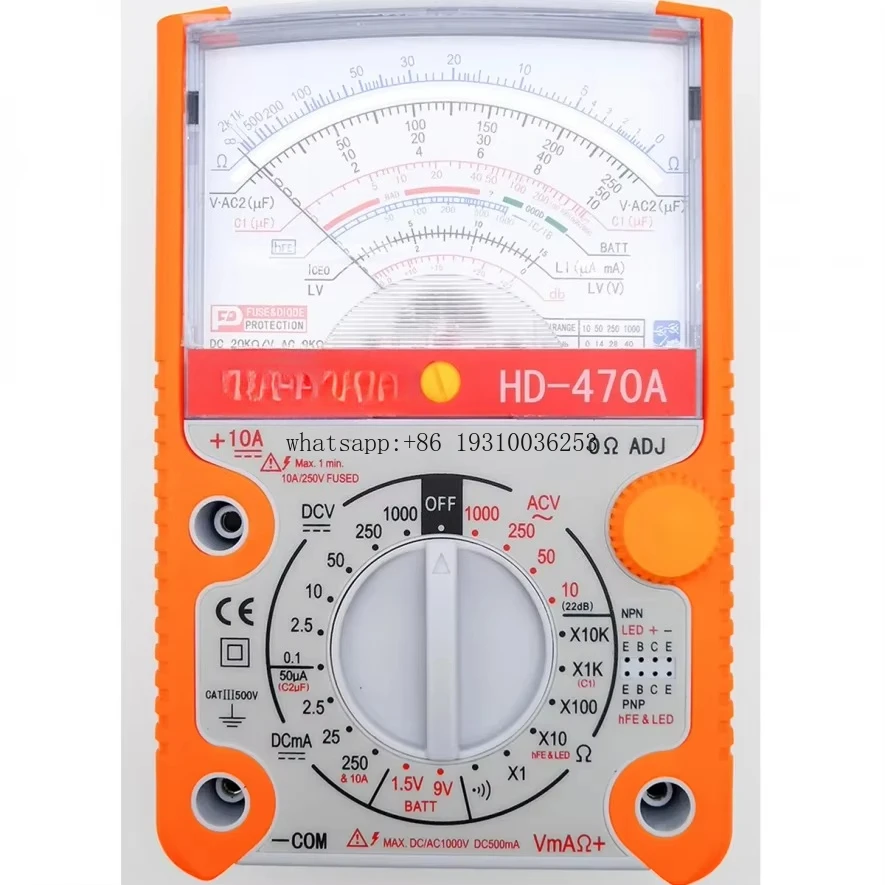 

Precision Digital Multimeter HD-470A Analog Multimeter High Precision Mechanical Electrician Home Maintenance Pointer Multimeter