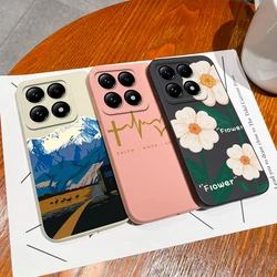 For Xiaomi 14T Pro 5G Case Simplicity Pretty Flowers Protective Silicone Soft Phone Cover For Xiaomi14TPro 14T 5G Fundas Bumper