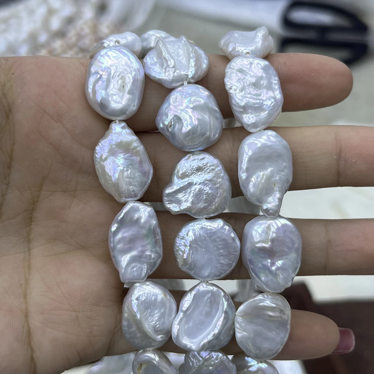 

13x18mm Irregularly Shaped Baroque Natural Pearl Semi-Finished Beads for Jewelry Making DIY Necklace Bracelet Accessories 36cm