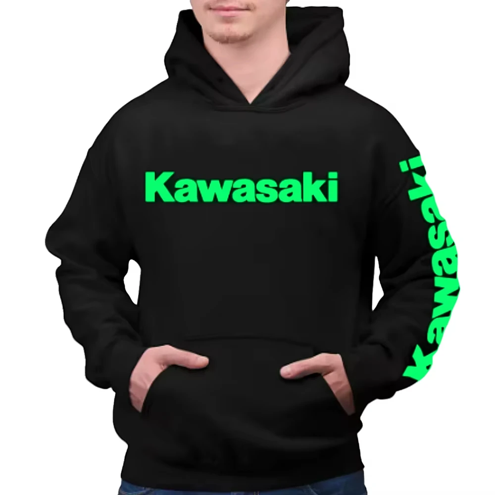 

Новые мужские и женские толстовки, осенне-зимняя повседневная спортивная одежда, толстовки KAWASAKI, толстовки из шерсти с принтом, толстовки в стиле хип-хоп и ретро.