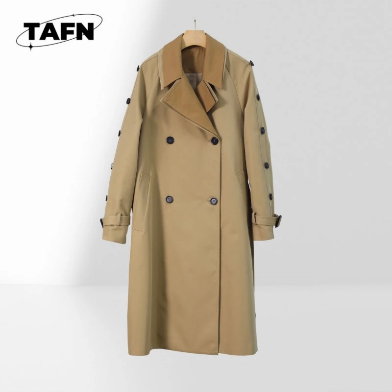 Women Fashion Trench Coat Elegant Long Sleeve Outerwear for Daily Wear, Stylish and Comfortable Ladies Elegant Trench BD0506