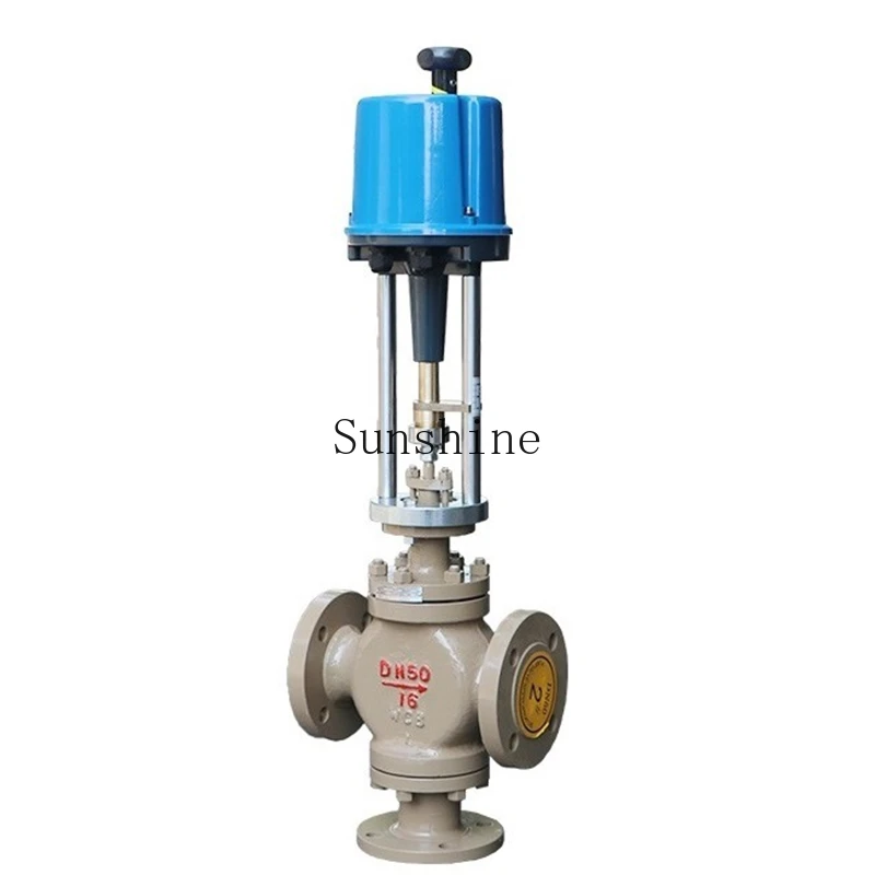 ZDLQ-16C صمام تنظيم كهربائي ثلاثي الاتجاهات درجة حرارة عالية ZDLX صمام عكسي DN80 100