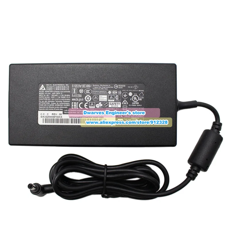 Genuine ADP-150CH D 20V 7.5A Adapter For DELTA MSI GF76 Laptop Charger Power Supply 150W 4.5x3.0mm