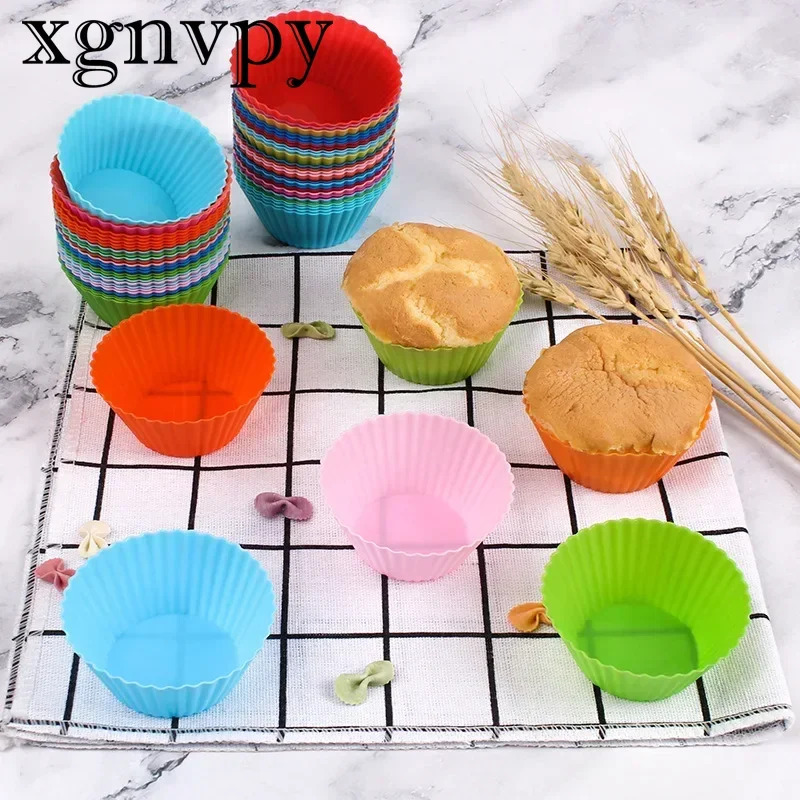 xgnvpy 7cm Round Silicone Cake Cup DIY Baking Muffin Pudding Mold Versatile Kitchen Tool