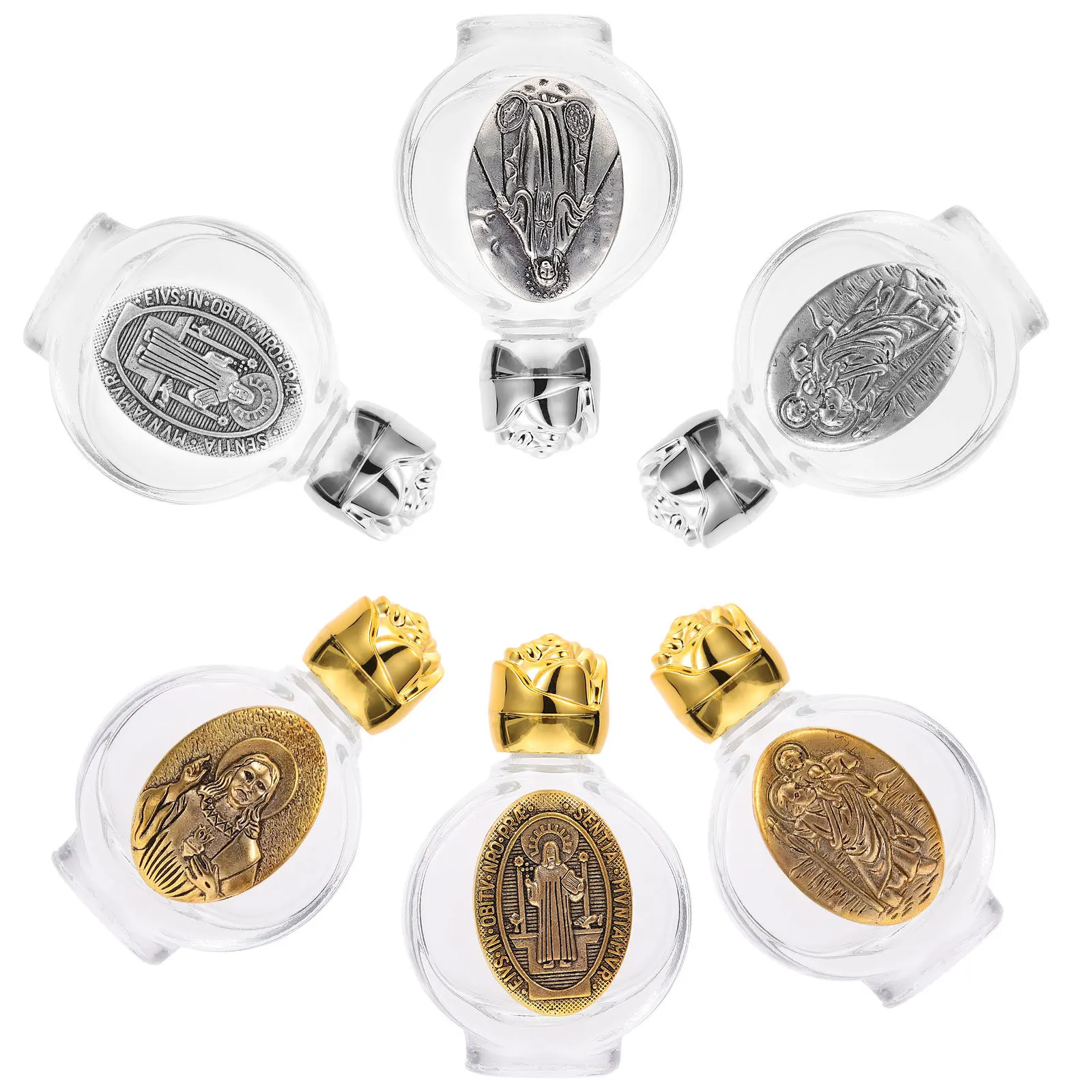 

6Pcs 15Ml Holy Water Bottle Premium Glass Perfume Bottle Set Refillable Non Leakage Design Ideal for Travel Daily Use Minimalist