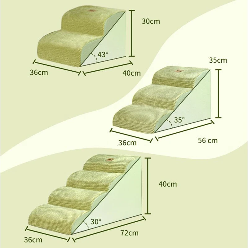 Scale in spugna per animali domestici 2/3/4 gradini per cani di piccola taglia Gatto Casa per cani Scala per animali domestici Rampa antiscivolo
