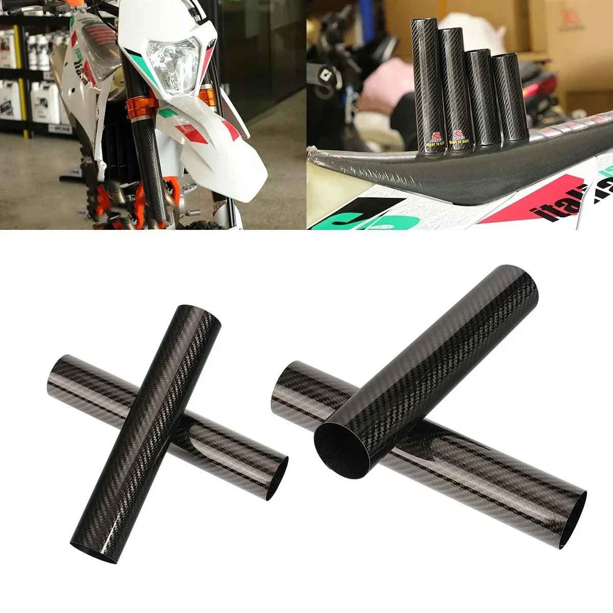 160mm 178mm 202mm 225mm 248mm fibra de carbono protector de horquilla delantera cubierta envolvente Motocross para Honda Yamaha