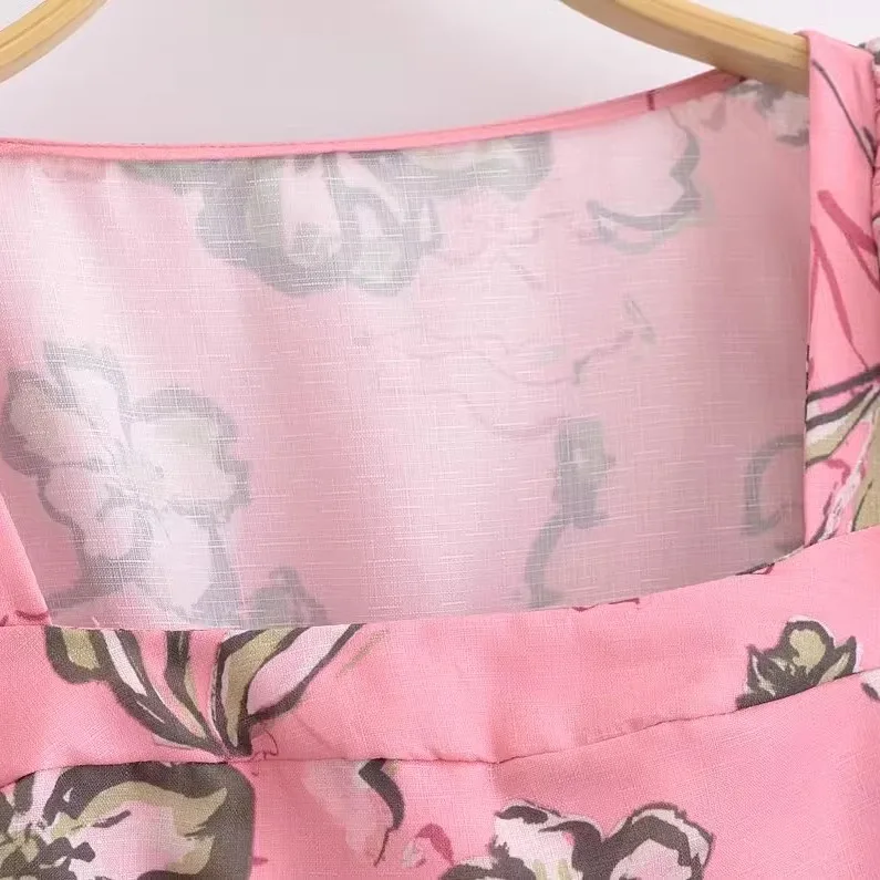 Faionable Mixed Media Printed Women's irt JNLEAOG Autumn New Sle Loose Fit ort Sve Square Collar Casual Top