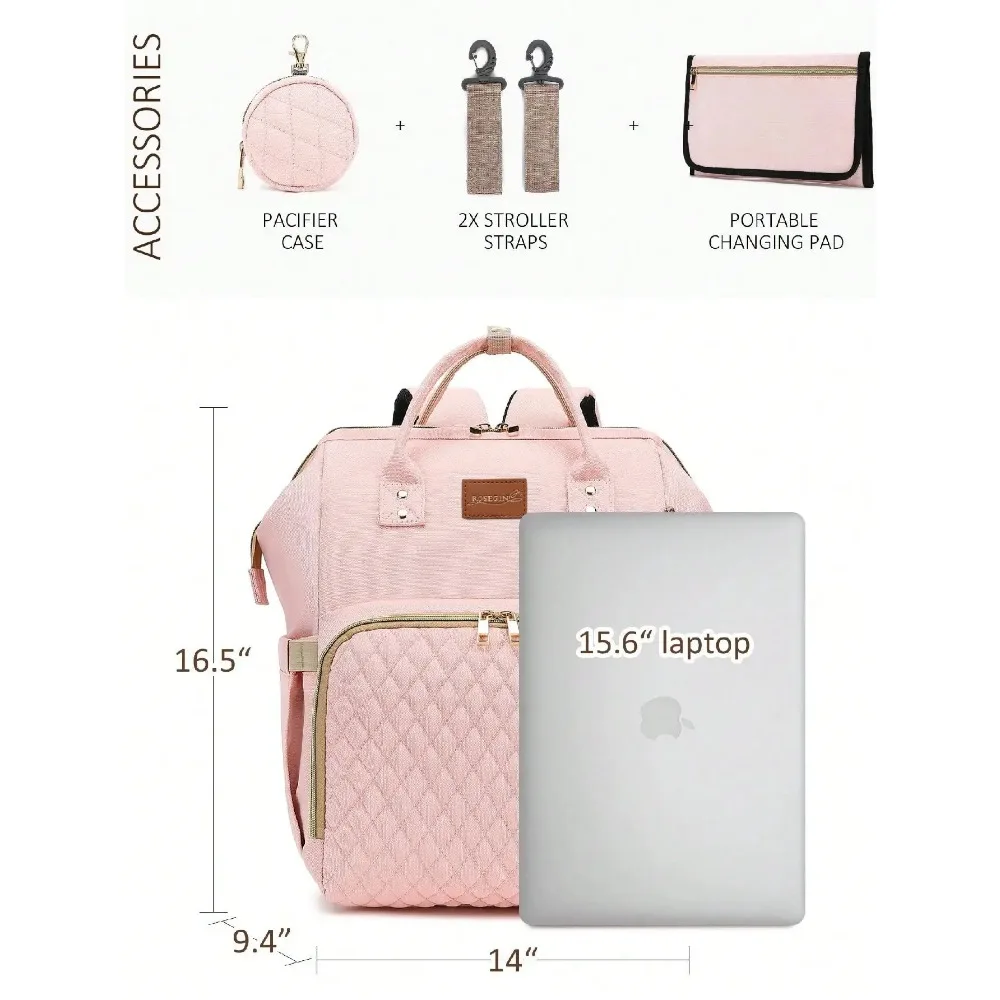 Diaper Bag Backpack With Changing Pad Pacifier Case, Baby Bag for Boy Girl Toddler Waterproof Travel Diaper Bag for Mom