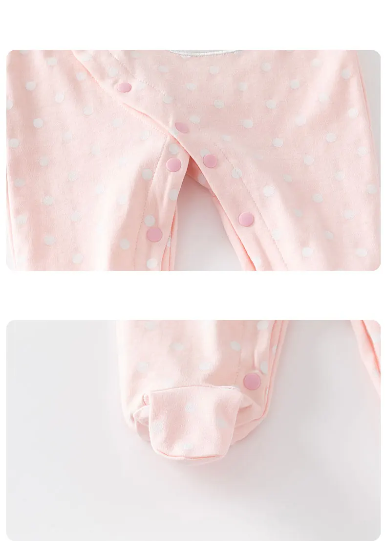 Langärmliger Baby-Strampler aus reiner Baumwolle, Schlafanzug für Neugeborene, Babykleidung für Mädchen, Fußbedeckender Anzug, Frühling und Sommer – Detail 7