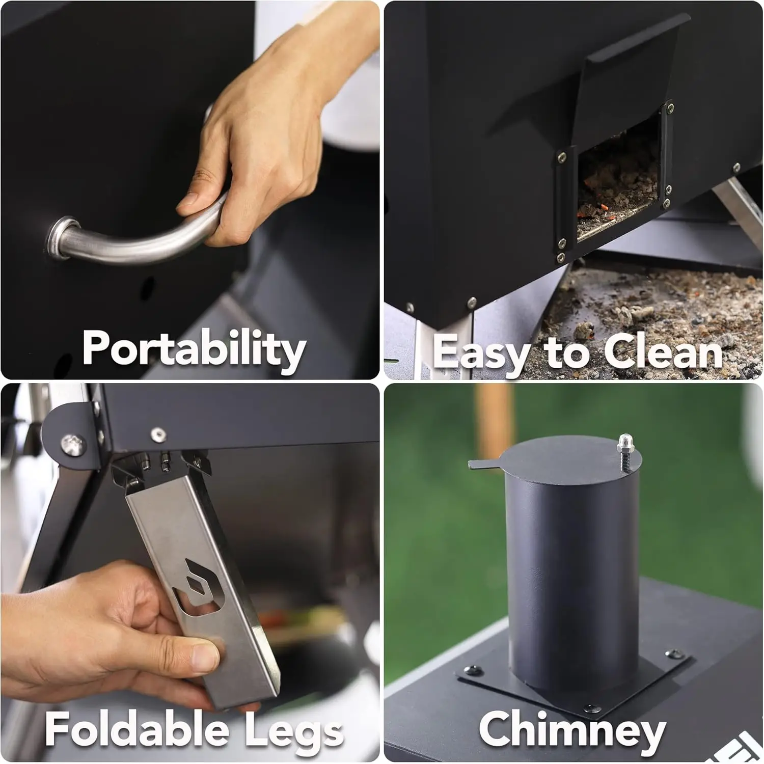 Outdoor Pizza Oven Wood Fired 2-Layer Pizza Ovens Outside Pizza Maker with Stone Pizza Peel CoverRemovable Cooking Rack for Camp