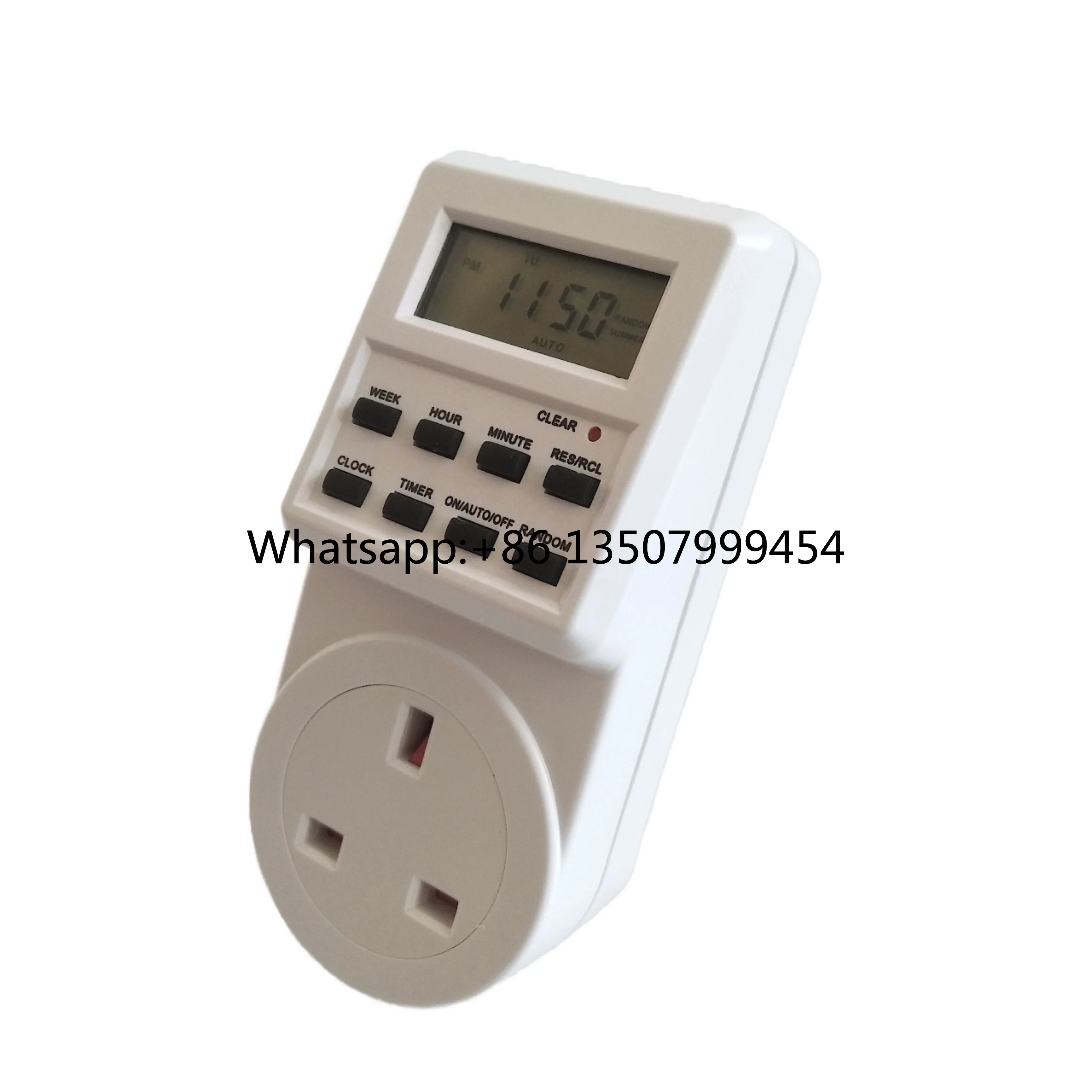 

Wattsave TE01 EU Type F Standard Digital Kitchen Timer Switch Plug Weekly Programmable 250V 13A Max. Current Built-in IP44 Rated