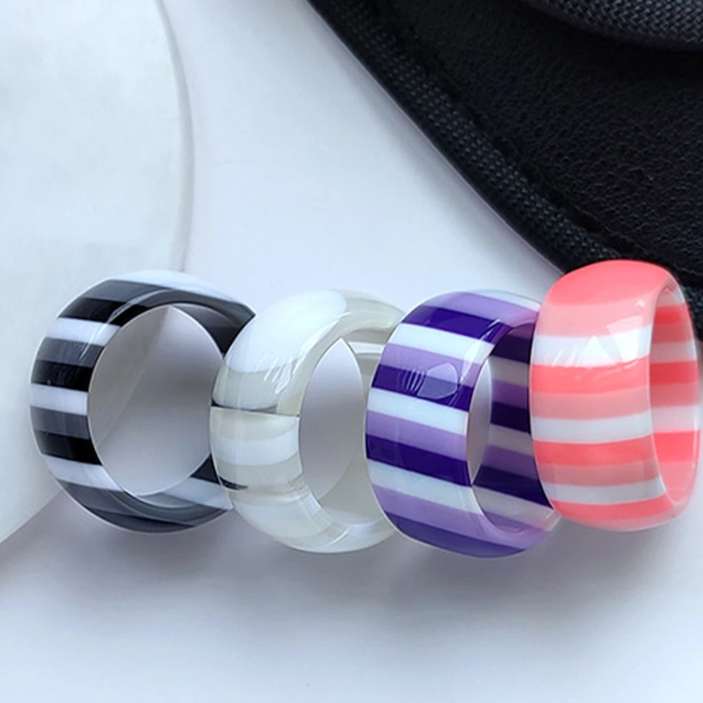 4pcs Resin Simple Finger Fashion Tail Ring Jewelry For Party Anniversary Birthday Decoration Stylish Unique Ring Fine