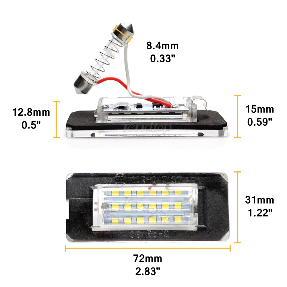 LED Rear White Full LED License Plate Light Lamp for Mini Cooper R56 R57 R58 R59 Car Light Source Error Free Number Plate Lights