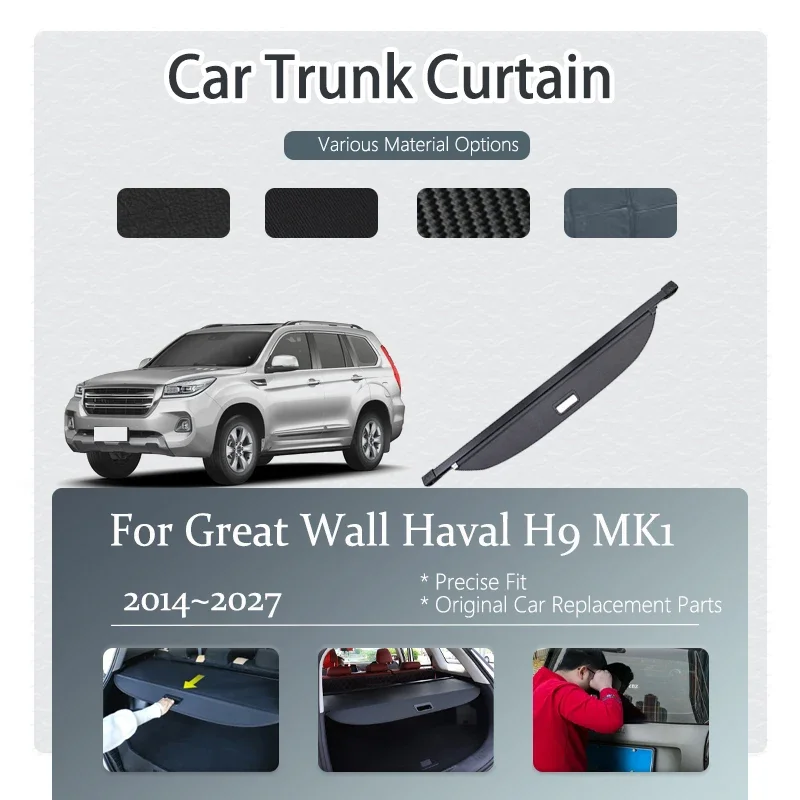 

Car Trunk Curtain For Great Wall Haval H9 MK1 2014-2027 Retractable Shades Rack Partition Shelters Cargo Covers Auto Accessories