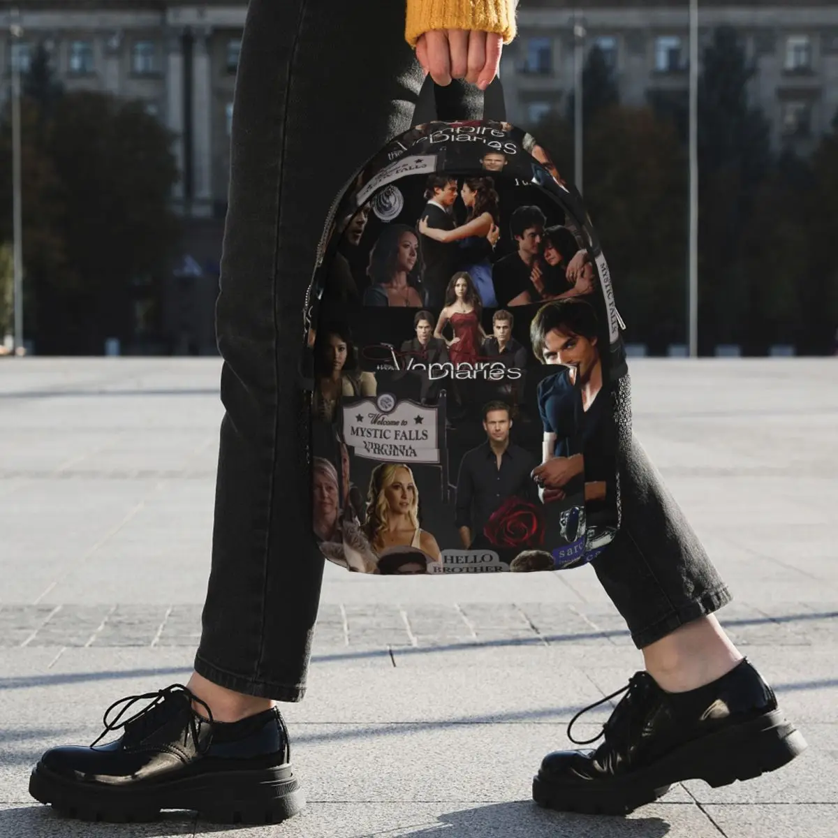 The Vampire Diaries Damon Salvatore Backpack Student BookBag Children School Bag Computer Shoulder Bags for Boys Girls