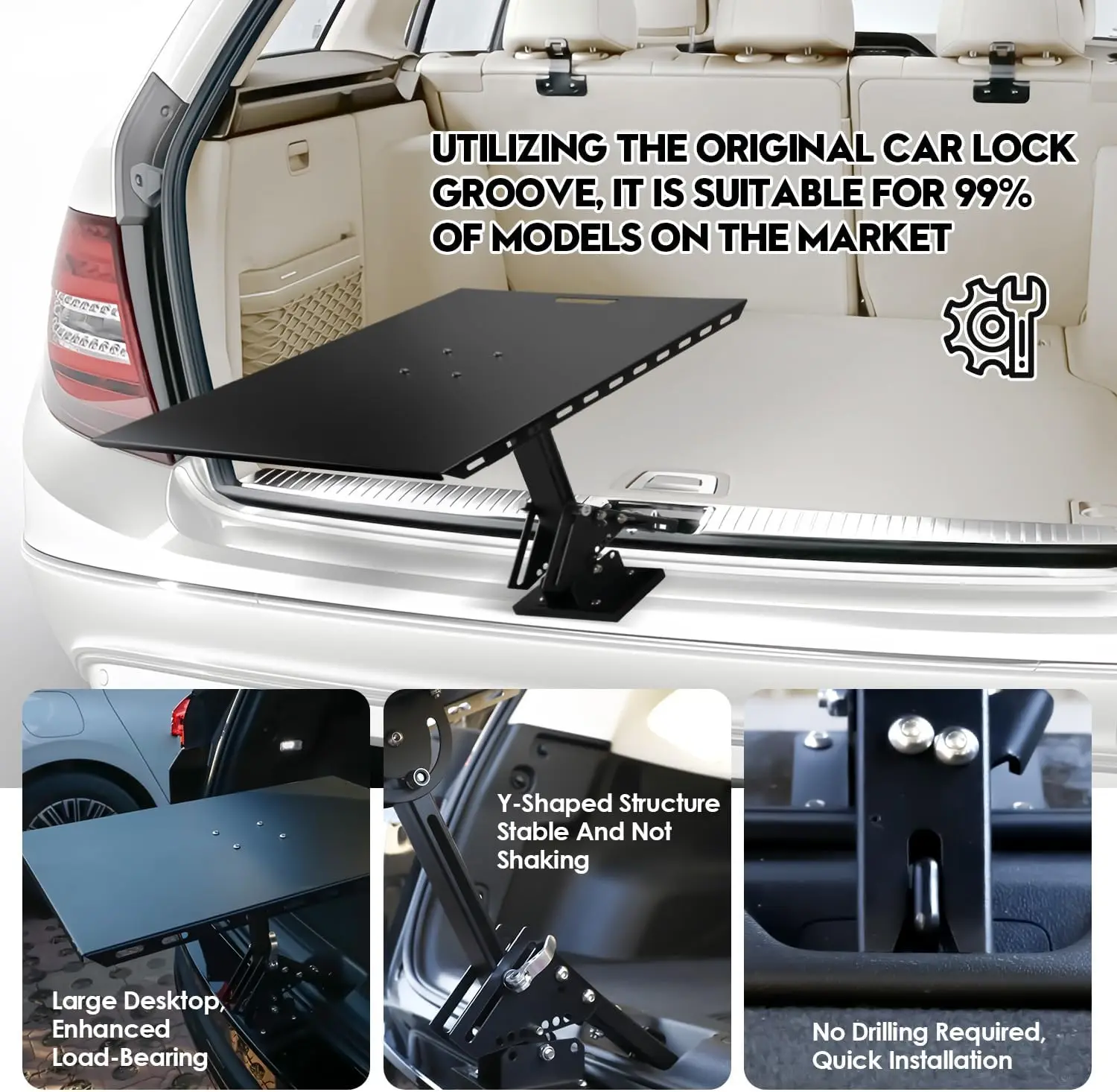 stllf Custom Alloy Steel Portable Adjustable Foldable Folding SUV Universal Tailgate Trunk Outdoor Car Picnic Camping Table