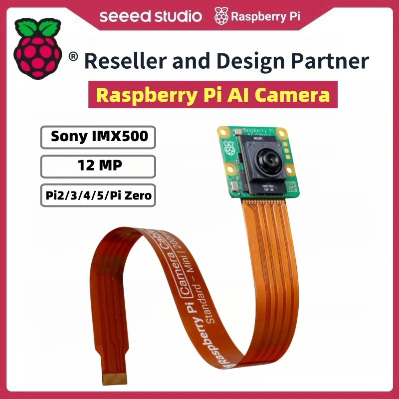 Al Camera with 12MP Sony IMX500 Sensor Camera for Raspberry Pi 5/Pi 3/ Pi 4/Pi Zero/Pi 2, on-board AI acceleration