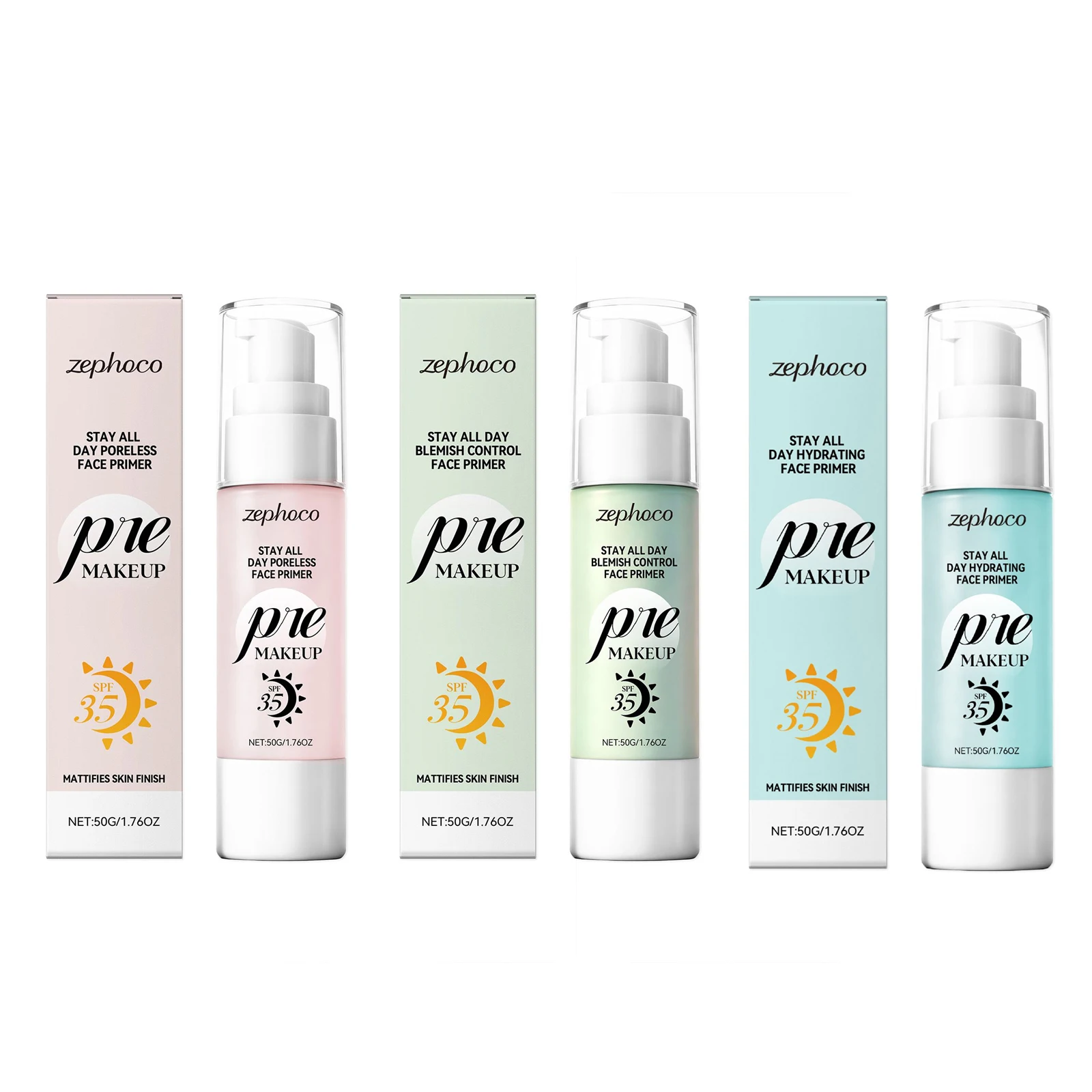 Baza pod makijaż kontrolująca wydzielanie sebum/nawilżająca/długotrwała z filtrem SPF35, naturalna, odświeżająca, lekka, rozjaśniająca kremowa baza pod makijaż.