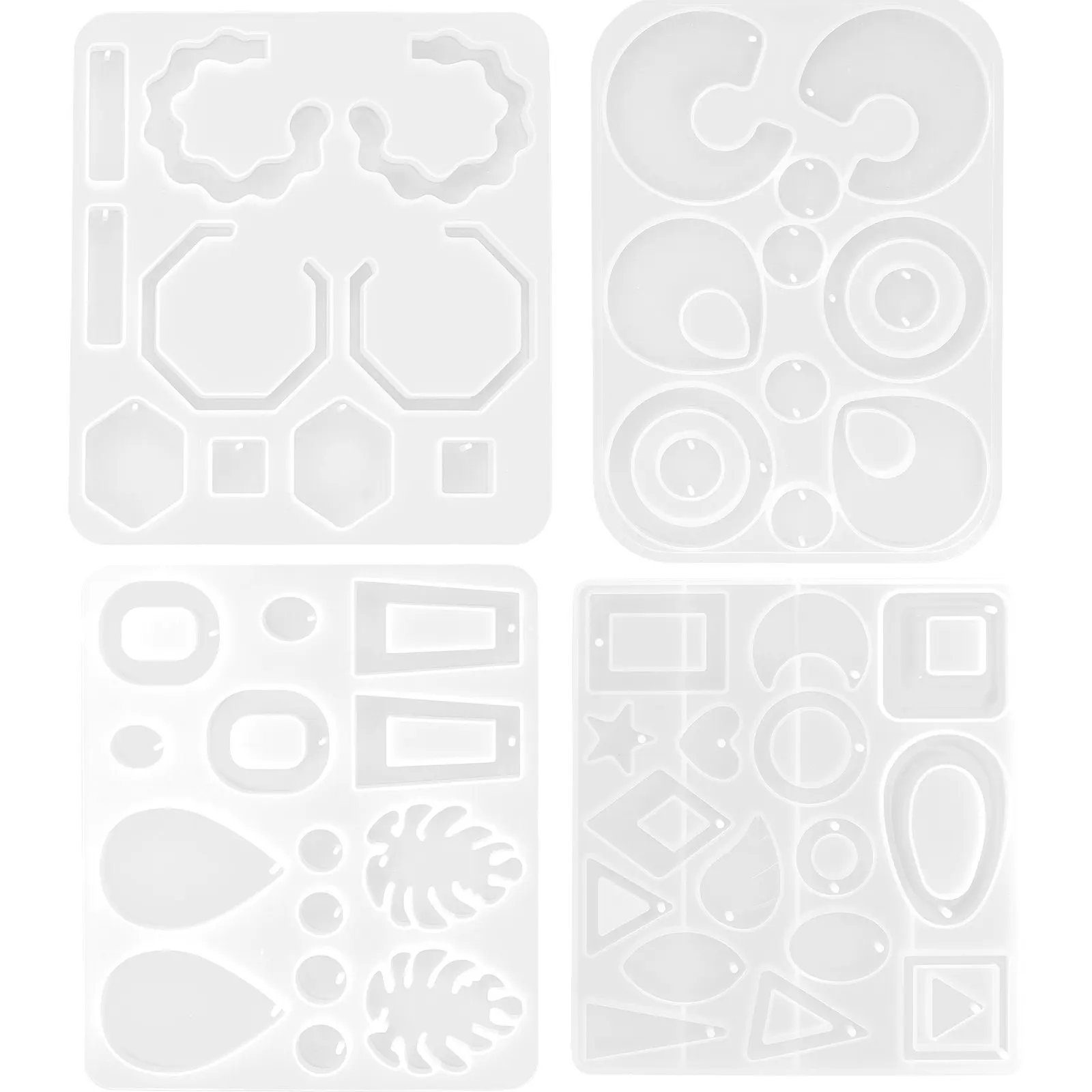 

4Pcs Water Drop Crystal Pendant Mold Silicone Non Toxic Flexible Reusable DIY Resin Earring Jewelry Molds Silicone Earring Mold