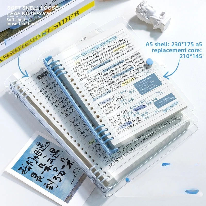 تصميم بسيط 120 صفحة A5 دفتر ملاحظات حلزوني فضفاض قابل للفصل PVC مقاوم للماء اللوازم المدرسية دفاتر الملاحظات للطلاب