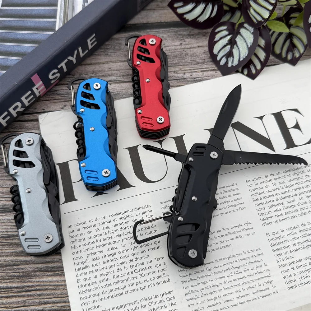 PL100 Multifunctional Folding Knife Outdoor Camping Fishing Set Portable Stainless Steel Tool A Small Handy Item Carry with You