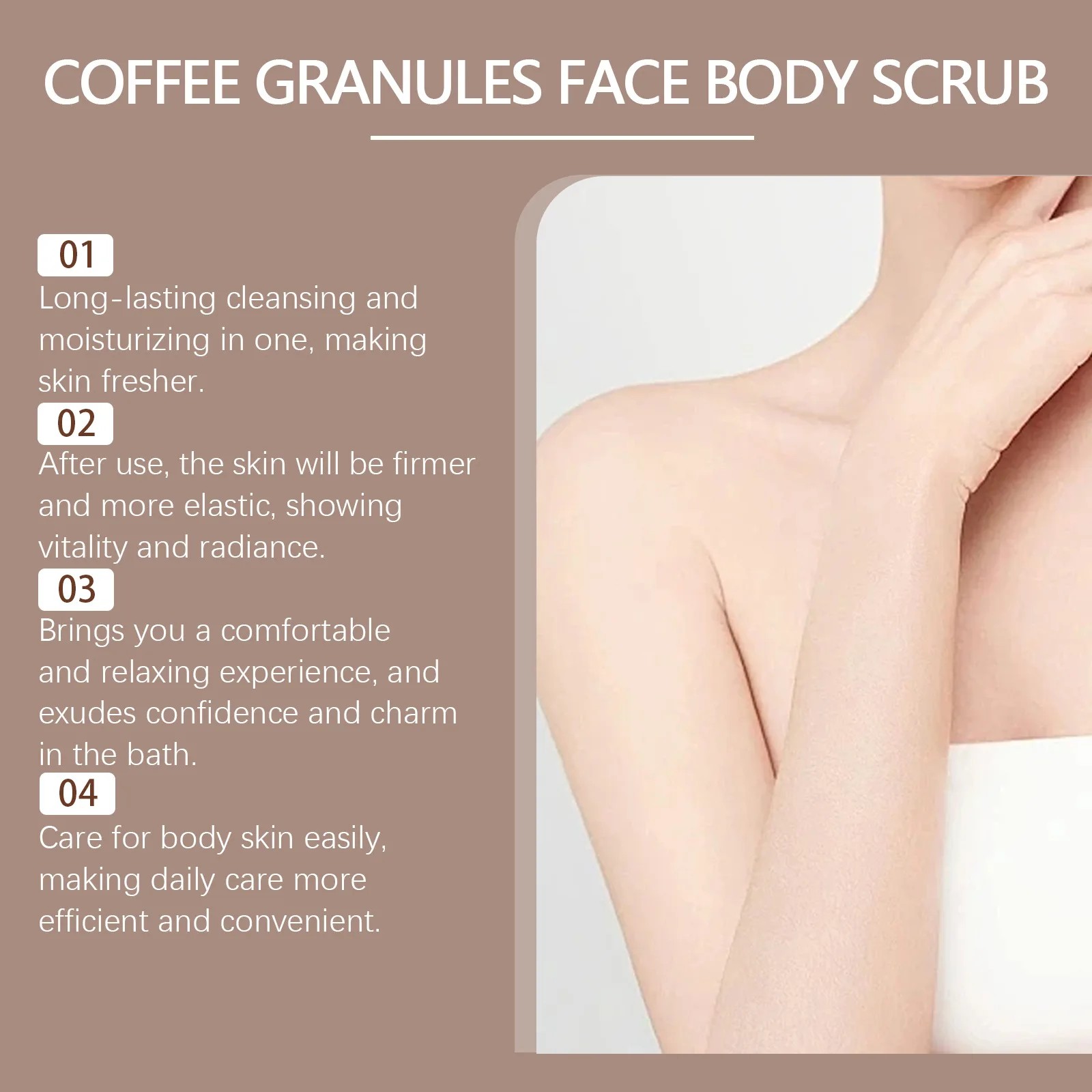 Coffee Exfoliating Scrub Gel Long-lasting Moisturizing Soft Skin Gently Improves Rough Skin Long-lasting Moisture and Elasticity