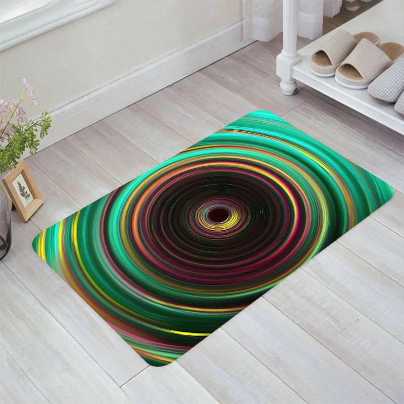 3D Vortex Illusion Floor Mat Aesthetic Room Decoration Carpets Rugs Balcony Carpet Entrance of House Kitchen Rug Home Foot Door