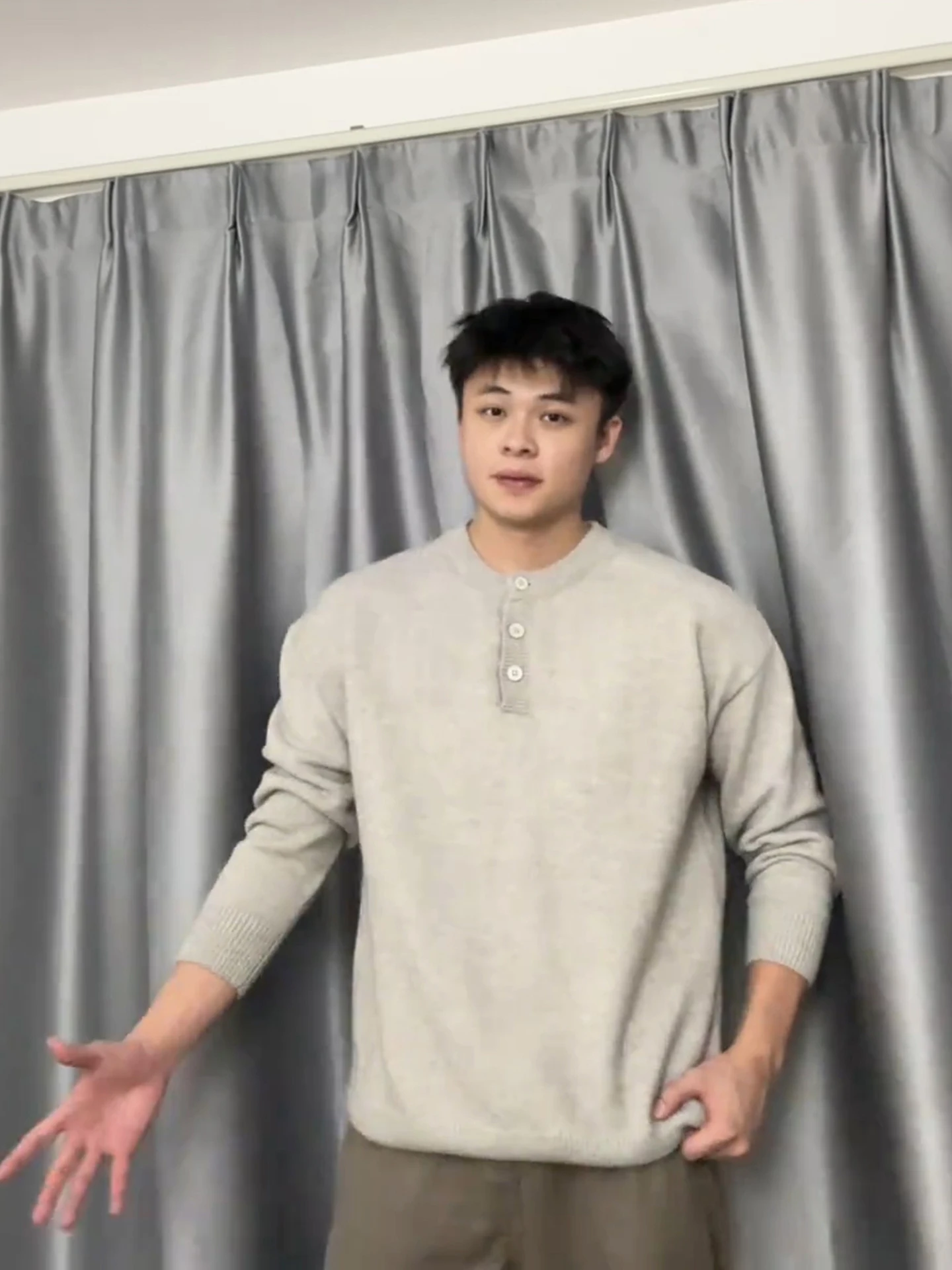 

American Retro Light ey Men's Sweater Winter Outerwear Inner Match High-End Feeling Henry Collar Base Knitted irt