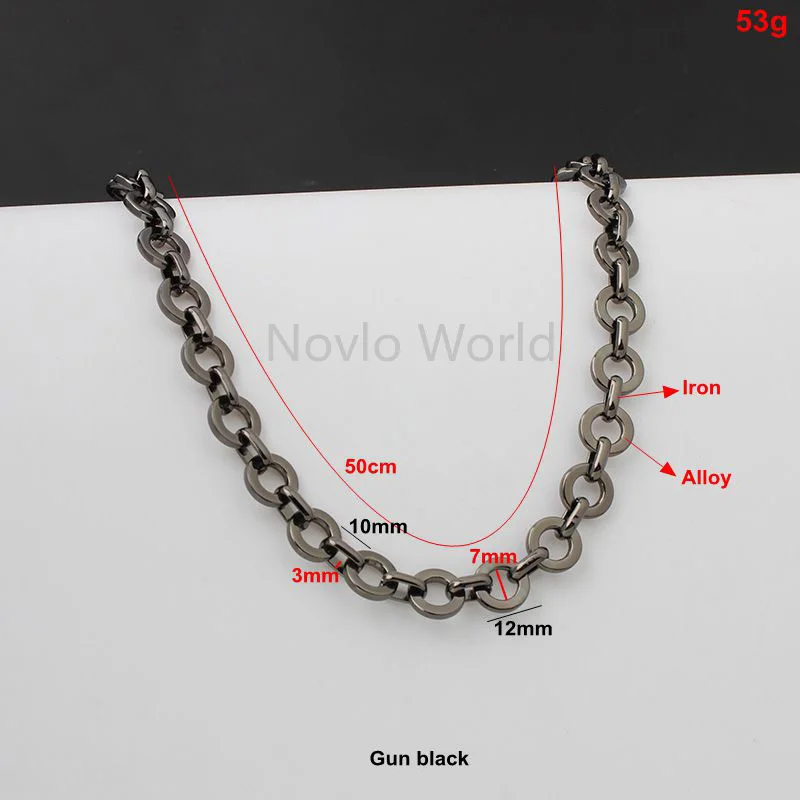 50cm 1meter 10 meters 4 colors K gold 7mm width Alloy and Iron metarial round shape chains for chain purse replace handbag parts