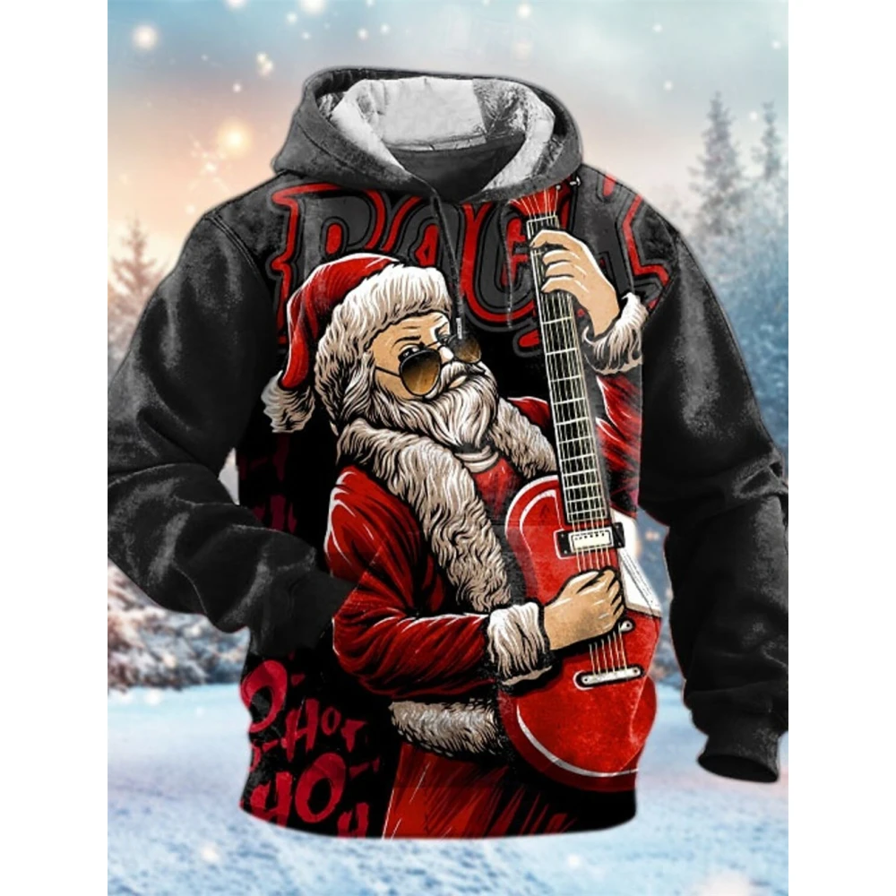 Santa Claus Mannen Mode 3D Print Hoodie Vakantie Streetwear Kerst Hoodies Hoodies Met capuchon Voorhoes Ontwerper Hoodie Sweatshirt