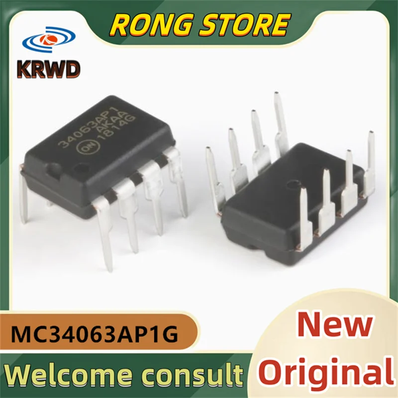 10PCS 34063AP1 New original MC34063AP MC34063AP1G MC34063 DIP-8