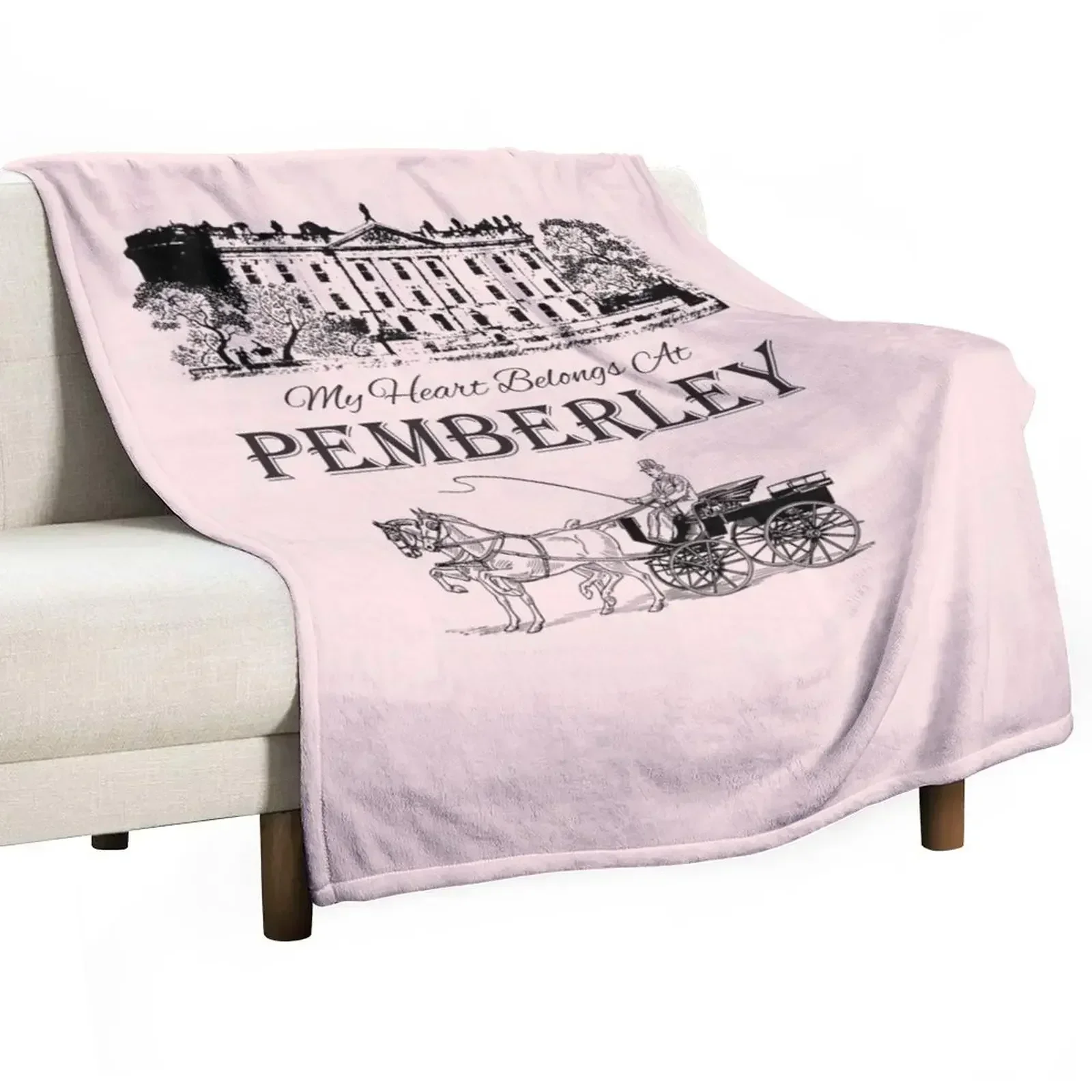 Jane Austen Pemberley Book Club Mr. Darcy Fans Literary Quotes Gifts Throw Blanket Thins Soft Plaid Blankets