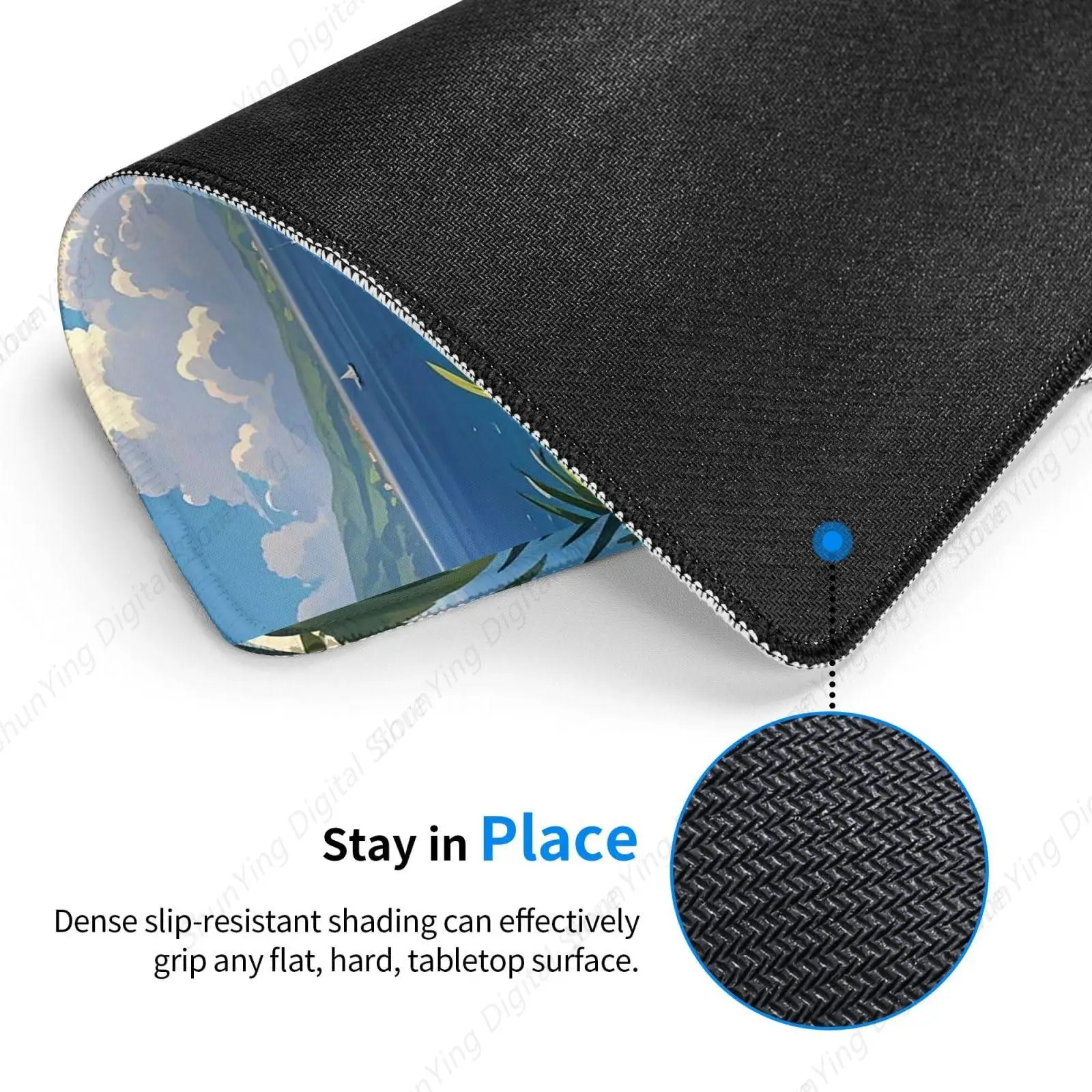 Mouse Pad Blue Ocean Boat Anti Slip Rubber Base Washable Mouse Pad Suitable For Gaming Office Laptops 25*30cm