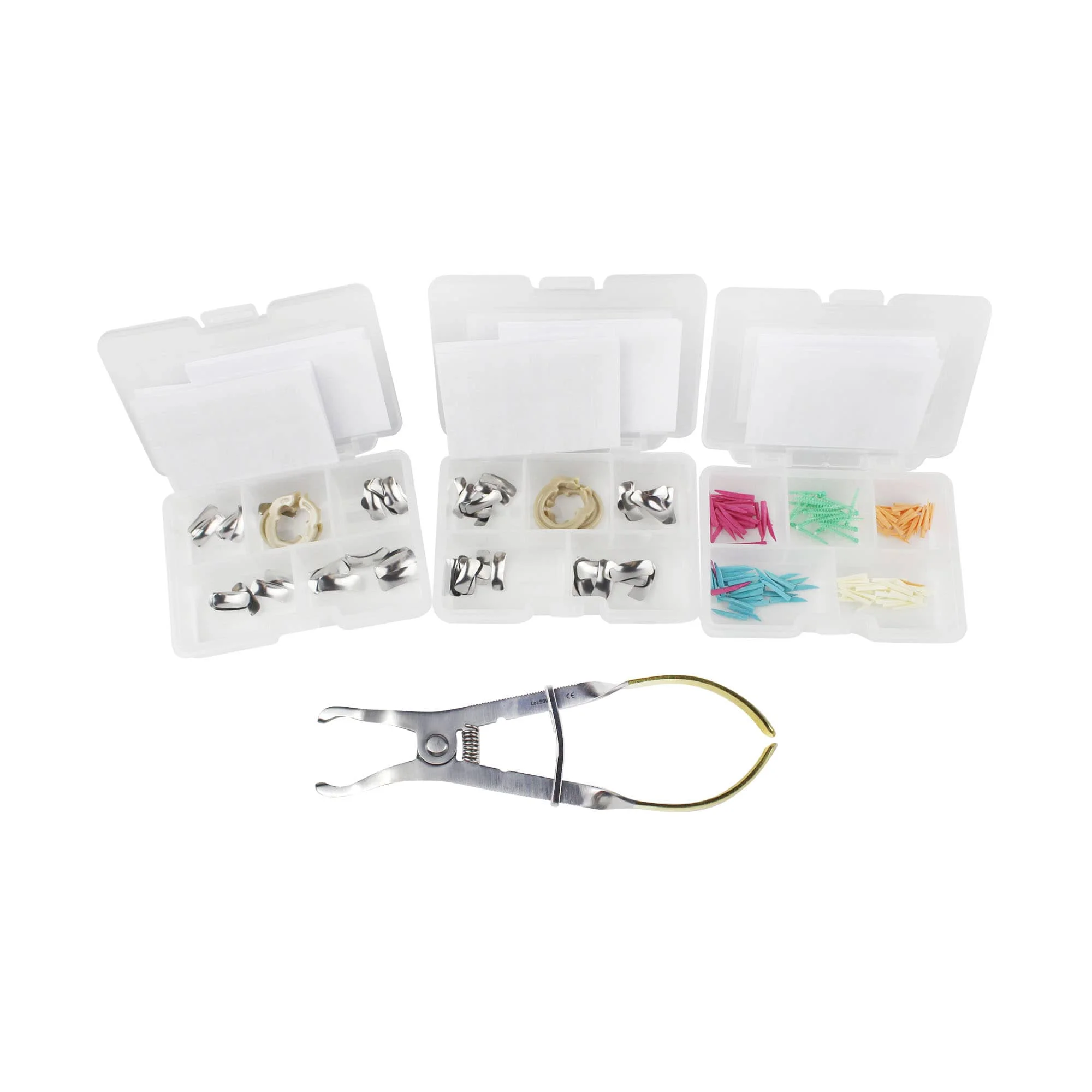 Dentpark Segment Matrix System F2 Special Offer Kit including 2boxes F2 Sets (50 bands + 2 Rings)+1Box of Wedges+1 Ring Forceps