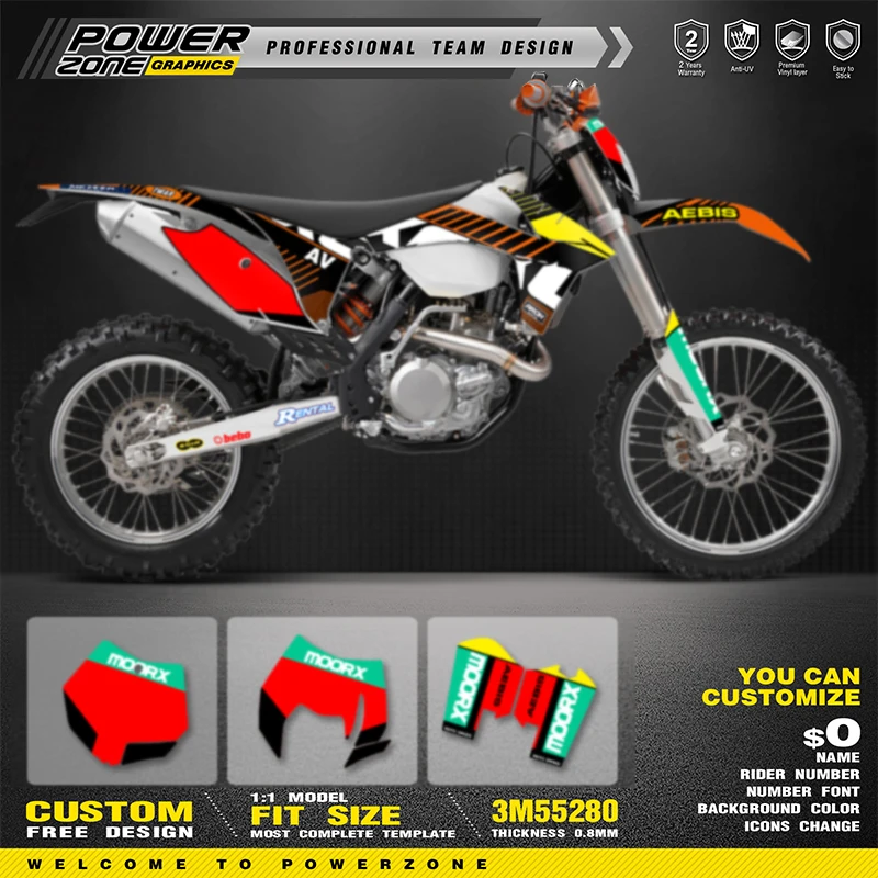 

PowerZone For KTM EXC EXC-F 11-12 SXF 12-13 EXC 150 200 250 300 350 450 500 For Graphics Decal Stickers SIXDAYS For SX SXF