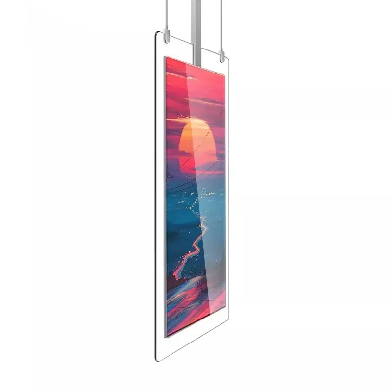 Vertical Slim Transparent Double Screen Advertising Signage for Brand Promotion and Indoor Advertising