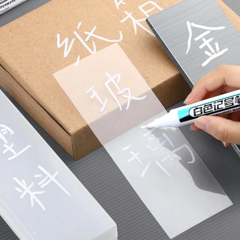 0.7/1.0/2.5mm Waterproof White Marker Pen Environmental Car Tire Painting Graffiti Tread Stationery Supplies