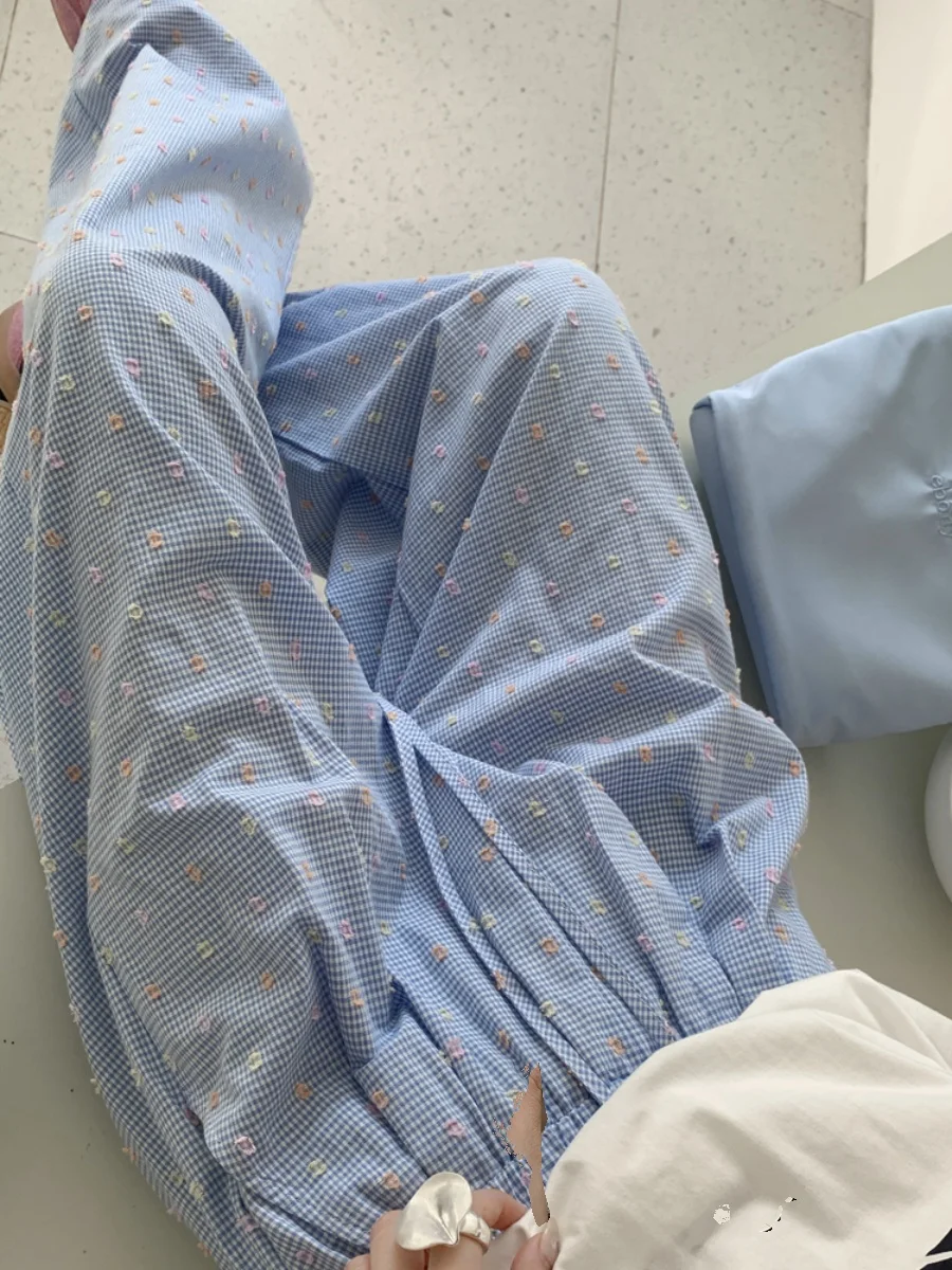 하이웨이스트 스트레이트 레그 편안한 캐주얼 팬츠 플러스 사이즈 여성용 루즈 슬리밍 여름 바지 한국 스타일 출퇴근 패션